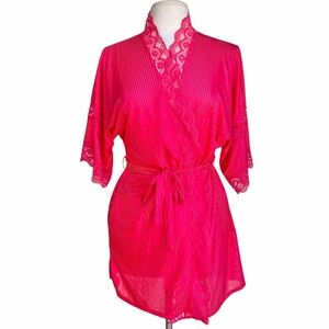 Vintage Fredericks of Hollywood Robe Size M Timeless Baby Doll Lingerie Hot Pink